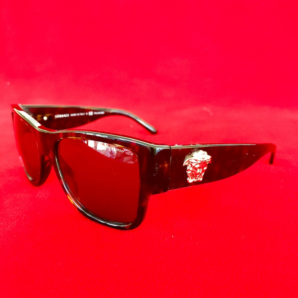 Versace Men's Tortoise Shell Polarized Sunglasses - Picture 2 of 8